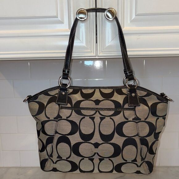 Coach Purse Handbag Y2K Pocketbook Jacquard Signature Logo Satchel Shoulder Bag - Picture 4 of 16